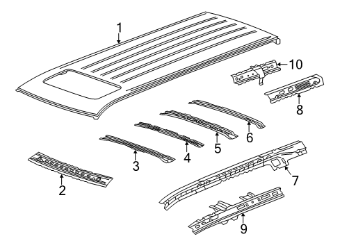 2019 GMC Yukon XL Roof & Components Diagram