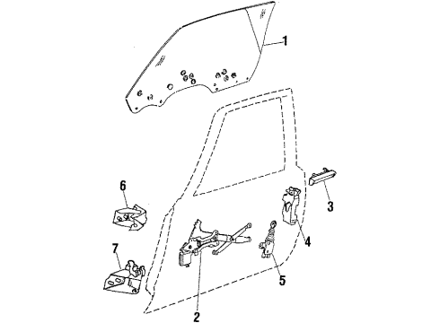 1985 Chevy Monte Carlo Glass - Door Diagram