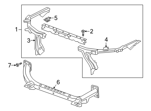 2024 Cadillac XT6 Bar Assembly, F/End Upr Tie Diagram for 84760202