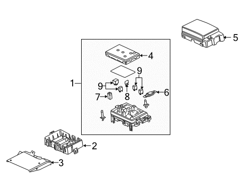 2004 Chevy SSR Retainer, Accessory Wiring Junction Block Diagram for 15118736