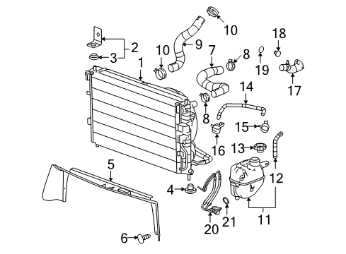 2009 Pontiac Torrent Radiator & Components Diagram 1 - Thumbnail