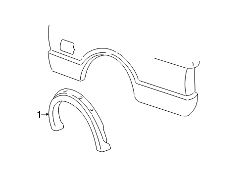 2002 Chevy S10 Flare Assembly, Rear Wheel Opening *Black Diagram for 15761284