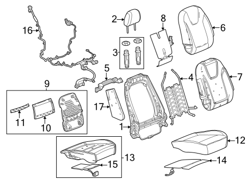 2024 Buick Encore GX Passenger Seat Components Diagram