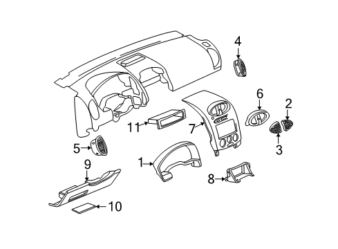 2004 Saturn Vue Cluster & Switches, Instrument Panel Diagram 3 - Thumbnail