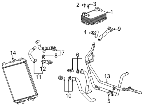 2020 Chevy Corvette Trans Oil Cooler Diagram 1 - Thumbnail