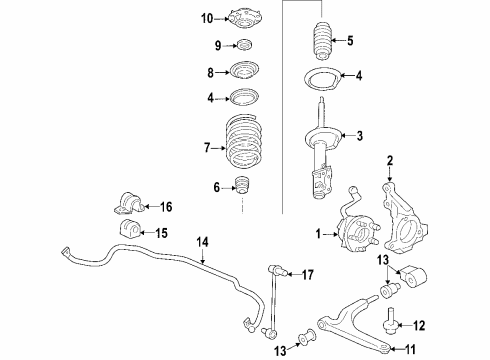 2005 Chevy Malibu Front Suspension, Control Arm, Stabilizer Bar Diagram 3 - Thumbnail