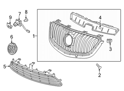 2017 Buick Envision Grille & Components Diagram 1 - Thumbnail