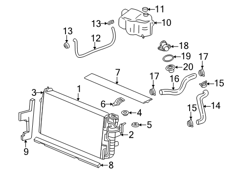 2001 Buick LeSabre Tank Asm,Radiator Outlet Diagram for 52491810