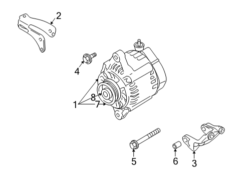 2000 Chevy Tracker Bush,Generator Mounting (On Esn) Diagram for 91174378