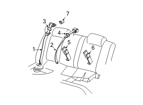 2007 Pontiac Grand Prix Rear Seat Belts Diagram