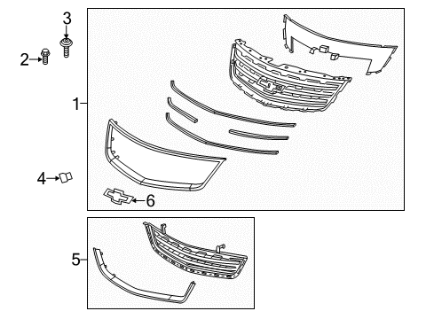 2017 Chevy Traverse Grille & Components Diagram