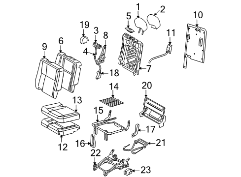 2005 Buick Terraza Cover Asm,Rear Seat #2 Head Restraint *Gray Diagram for 89044395