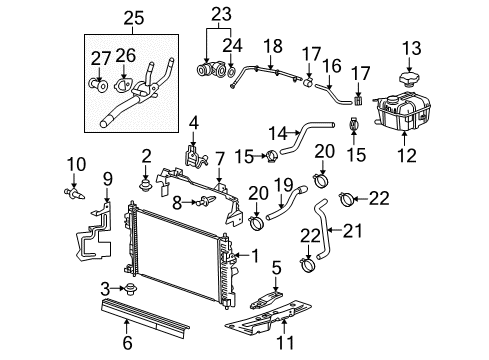 2010 Buick LaCrosse Radiator & Components Diagram