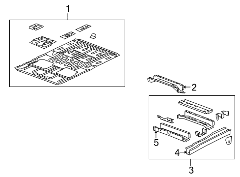 2005 Buick Terraza Pillars, Rocker & Floor - Floor & Rails Diagram