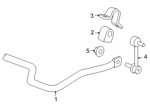 2009 Hummer H3T Stabilizer Bar & Components - Rear Diagram 2 - Thumbnail