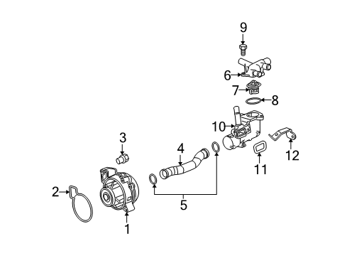 2007 Saturn Ion Cooling System, Radiator, Water Pump, Cooling Fan Diagram 1 - Thumbnail