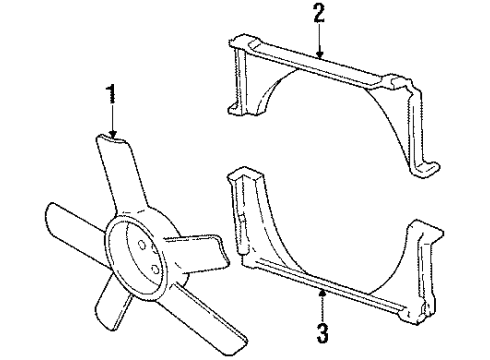 1984 Chevy Chevette Shroud,Radiator Fan Upper Diagram for 14015175