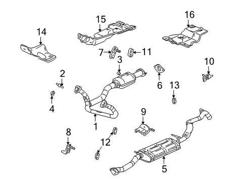 2003 GMC Sonoma Exhaust Manifold Pipe Assembly (Includes Converter) *Marked Print Diagram for 15744825