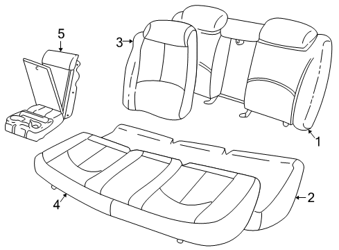 1998 Buick Regal Pad Assembly, Rear Seat Cushion Diagram for 16797527