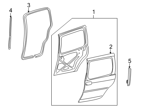 2006 Pontiac Montana Side Loading Door - Door & Components Diagram