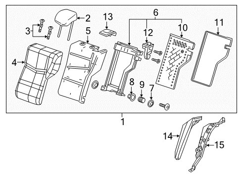 2019 Cadillac ATS Bolster Assembly, Rear Seat Back *Black Diagram for 23267541