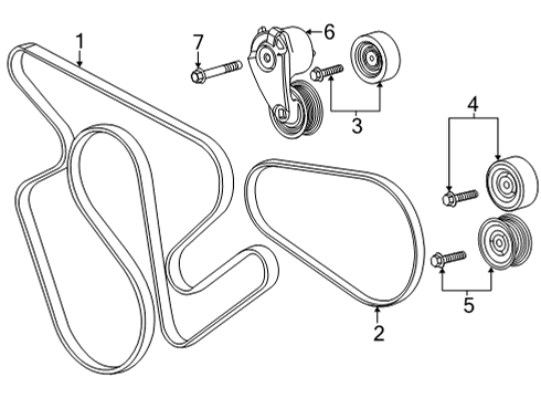 2020 GMC Sierra 3500 HD Belts & Pulleys Diagram 3 - Thumbnail