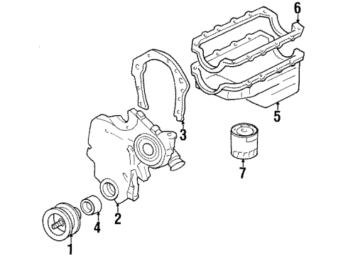 1997 Pontiac Grand Am Engine Parts & Mounts, Timing, Lubrication System Diagram 1 - Thumbnail