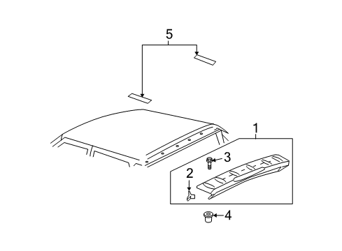 2008 Chevy Avalanche Exterior Trim - Roof Diagram