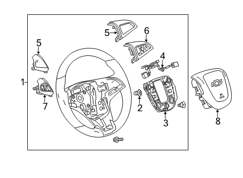 2012 Chevy Sonic Steering Wheel Assembly *Jet Black Diagram for 95015584