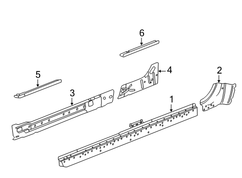 2018 GMC Yukon Extension,Rocker Inner Panel Diagram for 22786493