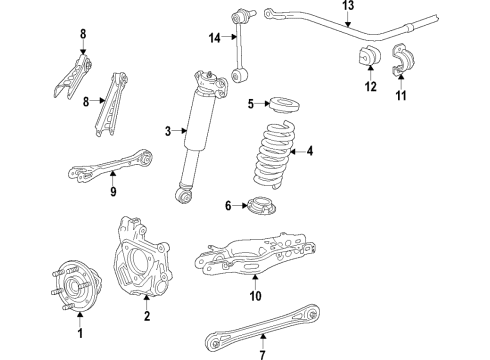 2022 Cadillac CT5 Cradle Assembly, Rear Susp Diagram for 84375395