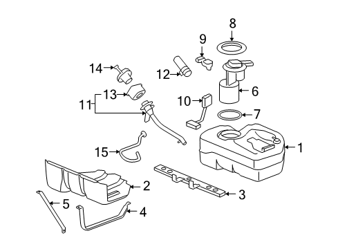 2009 Saturn Sky Housing Assembly, Fuel Tank Filler Pipe Diagram for 25981952