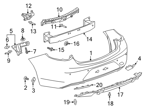 2019 Buick Regal Sportback Rear Bumper Diagram 2 - Thumbnail