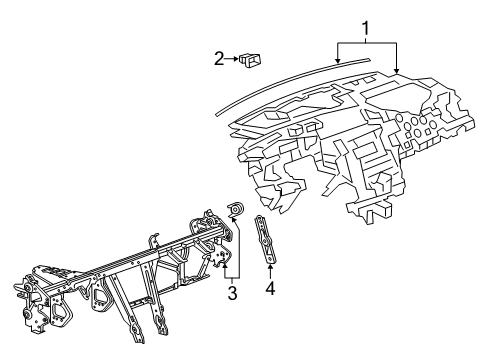 2020 Cadillac XT6 Cluster & Switches, Instrument Panel Diagram 1 - Thumbnail