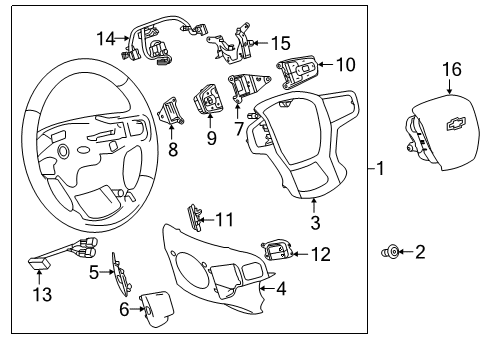 2022 Chevy Silverado 1500 Wheel Assembly, Strg *Black Diagram for 84946349