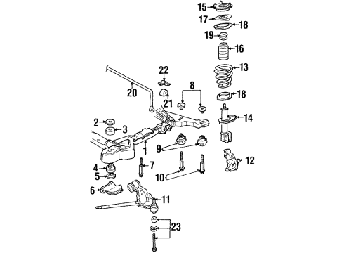 1989 Cadillac Eldorado Mount Asm,Front Suspension Strut Diagram for 22178707