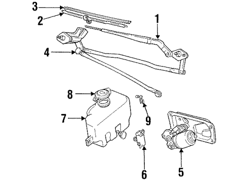 1998 Chevy Tracker Transmission,Windshield Wiper Diagram for 96059535