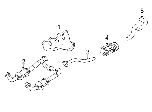 2000 GMC Yukon XL 1500 Exhaust Components, Exhaust Manifold Diagram