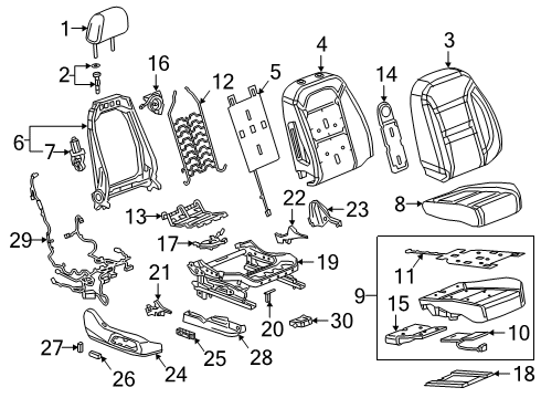 2019 Chevy Blazer Module Assembly, F/Seat Htr Vent Cont Diagram for 13531259