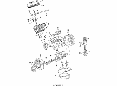 1985 Oldsmobile Delta 88 Engine Parts & Mounts, Timing, Lubrication System Diagram 3 - Thumbnail