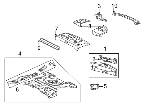 2003 Pontiac Sunfire Panel Asm,Rear Window Diagram for 88955265