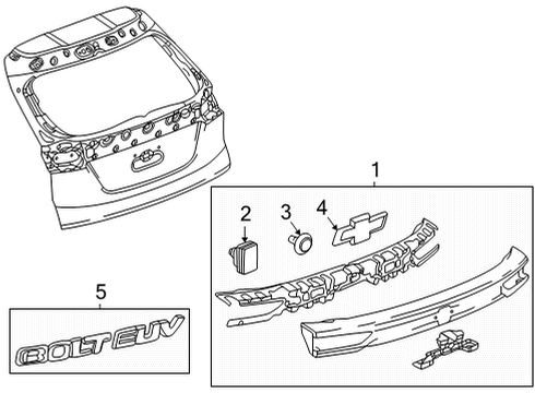 2023 Chevy Bolt EUV Exterior Trim - Lift Gate Diagram