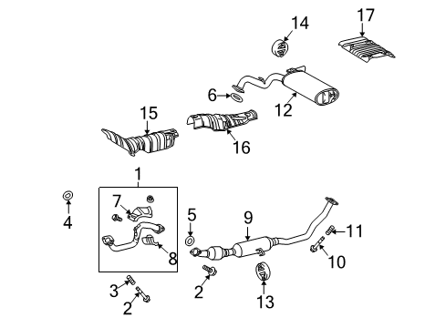 2010 Pontiac Vibe Seal,Exhaust Manifold Pipe Diagram for 19184263