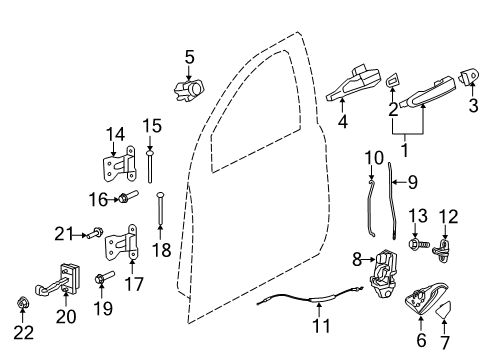 2015 Chevy SS Front Door - Lock & Hardware Diagram