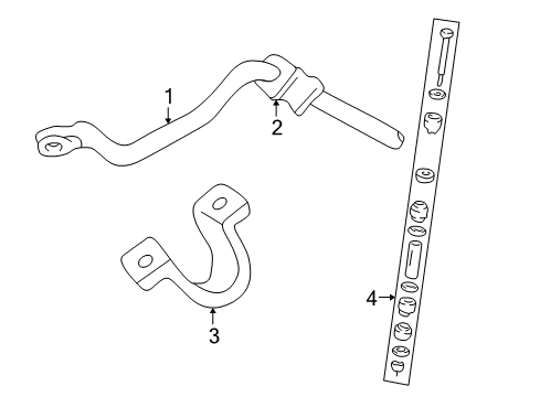 1997 Chevy C2500 Stabilizer Bar & Components - Front Diagram 2 - Thumbnail