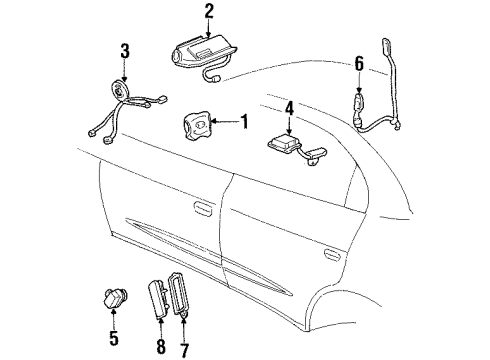 2001 Oldsmobile Aurora Airbag,Driver Seat Side Diagram for 25721472