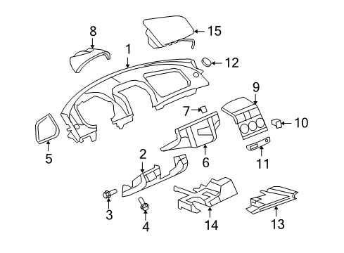 2008 Saturn Sky Cluster & Switches, Instrument Panel Diagram 3 - Thumbnail