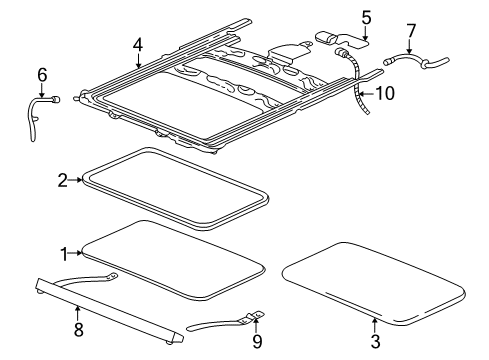 2007 Buick Rainier Frame Assembly, Sun Roof Diagram for 25917733