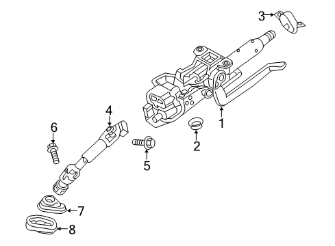 2017 Chevy Volt Intermediate Steering Shaft Assembly Diagram for 13479746