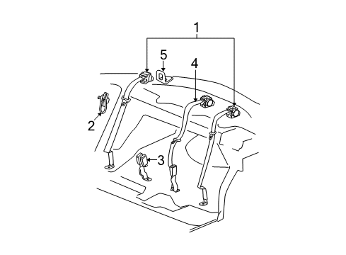 2007 Saturn Aura Rear Seat Belts Diagram 2 - Thumbnail